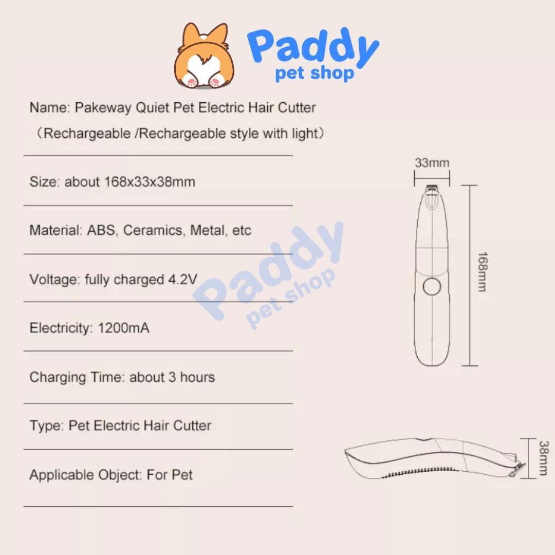 Tông Đơ Cạo Lông Chân Chó Mèo Pakeway Sạc USB - Paddy Pet Shop