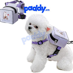 Dây Dắt Yếm Cho Chó Mèo Kèm Túi Thêu Hình - Paddy Pet Shop