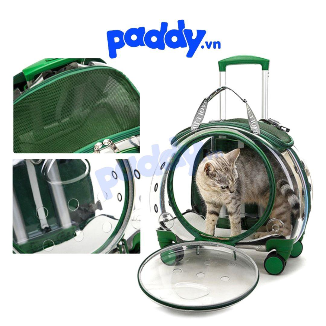 Balo Vali Vận Chuyển Chó Mèo Trong Suốt Có Bánh Xe 43x40x26cm - Paddy Pet Shop