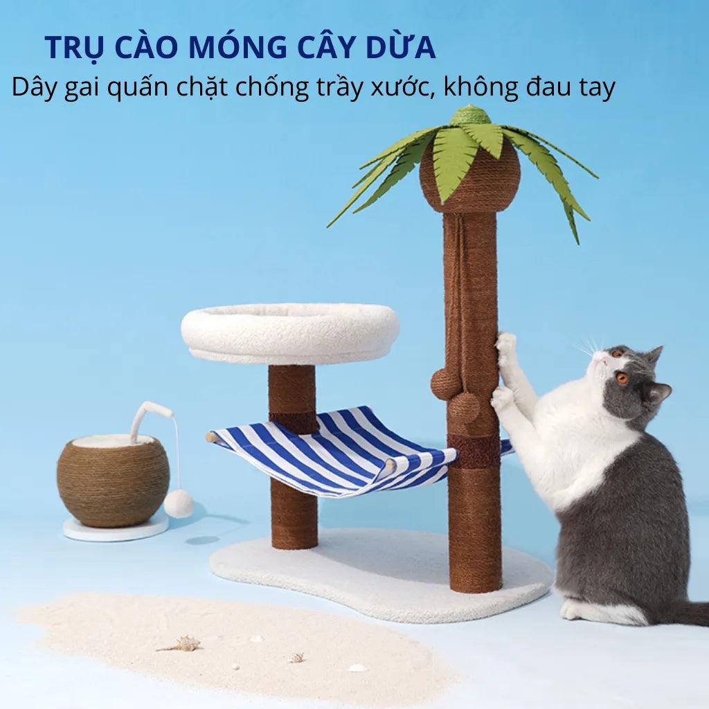 Trụ Cào Móng Mèo Cây Dừa ZEZE Cat Tree - Paddy Pet Shop