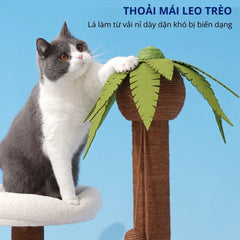 Trụ Cào Móng Mèo Cây Dừa ZEZE Cat Tree - Paddy Pet Shop