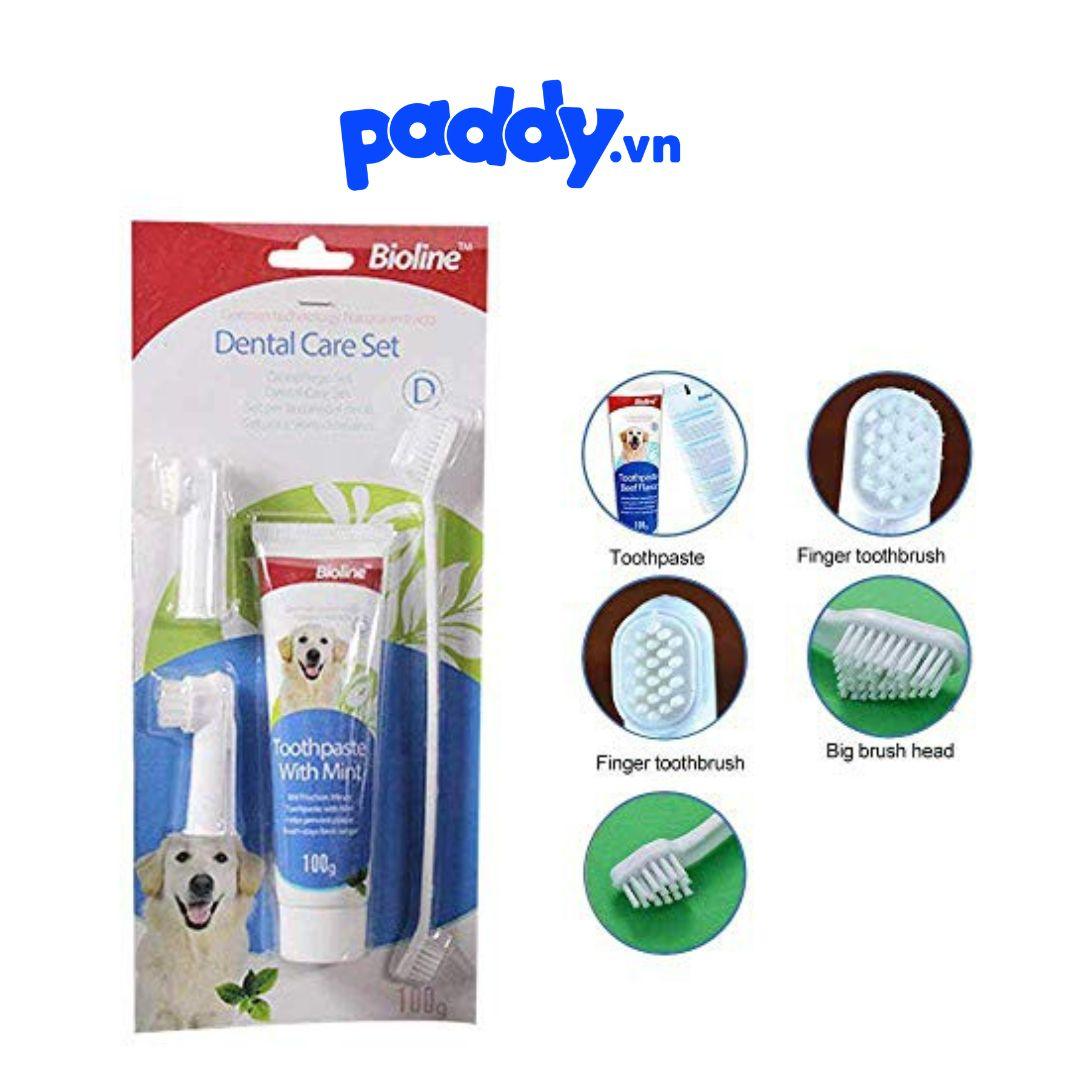 Set Kem Đánh Răng Cho Chó Kèm Bàn Chải Bioline - Paddy Pet Shop