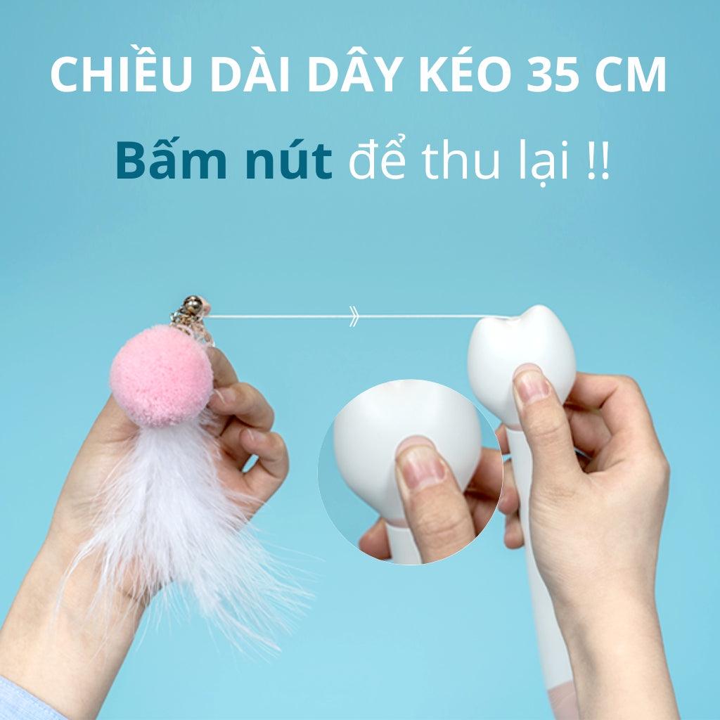 Cần Câu Mèo Lông Vũ Kèm Đèn Laser PetQ - Paddy Pet Shop