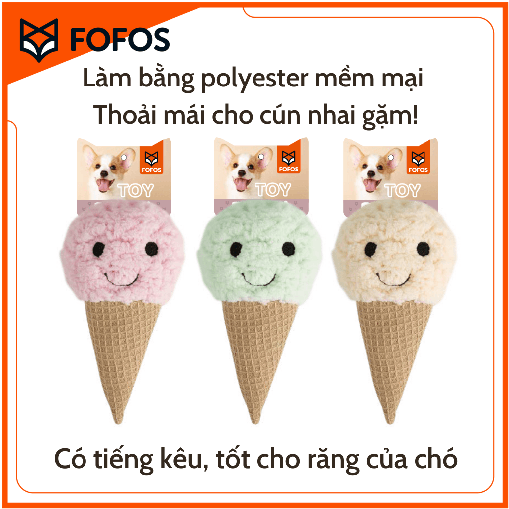 Đồ Chơi Cho Chó Que Kem Nhồi Bông FOFOS - Paddy Pet Shop