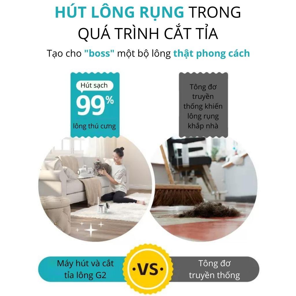 Máy Cắt Tỉa, Hút Lông & Chải Lông Cho Chó Mèo PetQ G2 5in1 - Paddy Pet Shop