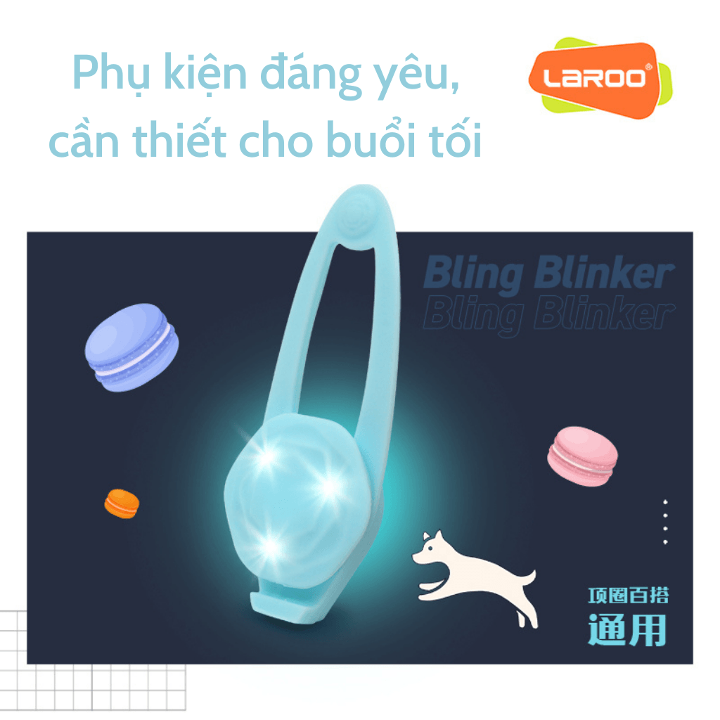 Đèn LED Rời Gắn Vòng Cổ Chó Mèo Laroo Blinker (Dùng Pin) - Paddy Pet Shop