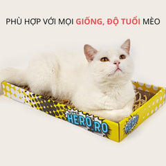 Bàn Cào Móng Mèo Hình Hộp Truyện Tranh FOFOS - Paddy Pet Shop