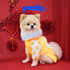 Phụ Kiện Thú Cưng Áo Dài Tết Hoa Ren Cho Chó Mèo - Paddy Pet Shop