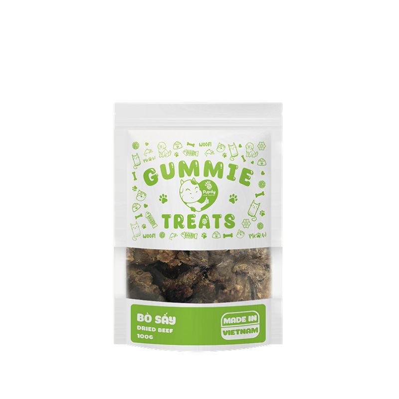 [Date ngắn] Bánh Thưởng Cho Chó Mèo Thịt Tươi Sấy Gummie Treats