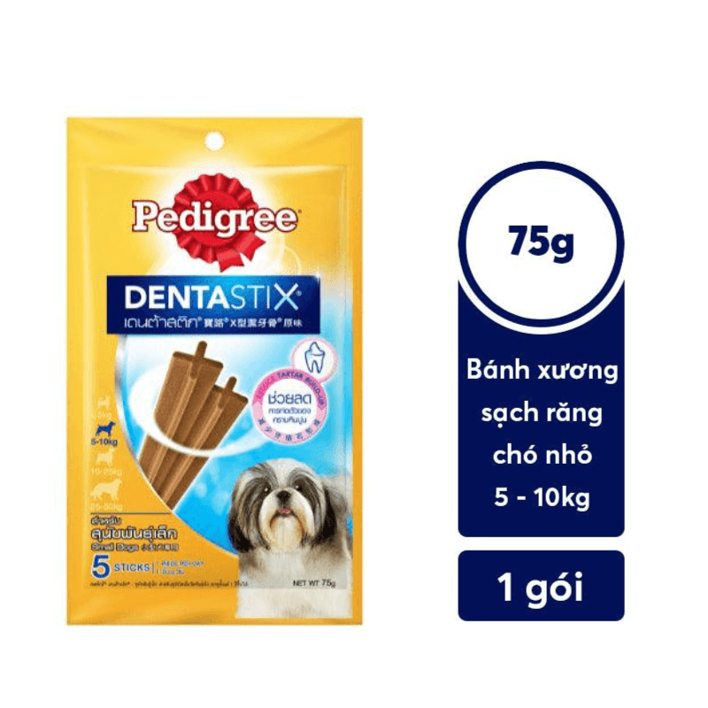 Bánh Thưởng Cho Chó 5-10kg Xương Sạch Răng Pedigree Dentastix 75g - Paddy Pet Shop