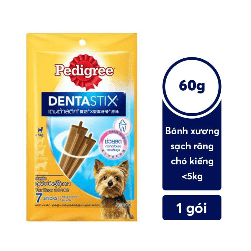 Bánh Thưởng Cho Chó Kiểng Dưới 5kg Sạch Răng Pedigree Dentastix 60g - Paddy Pet Shop