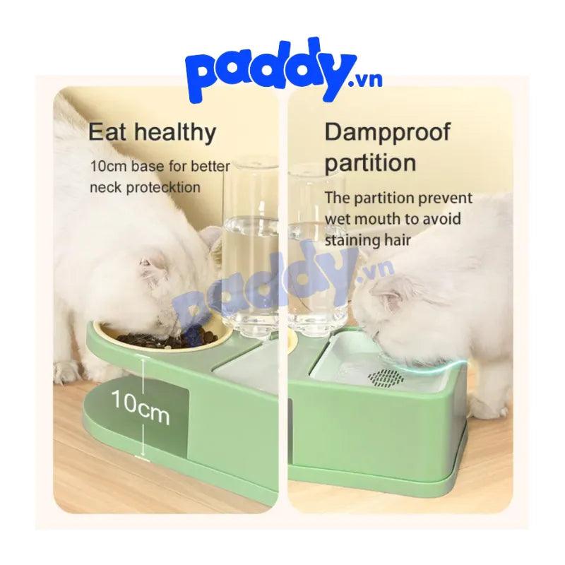 Bát Ăn Cho Chó Mèo Pakeway Vuông Tròn Kèm Bình Nước - Paddy Pet Shop