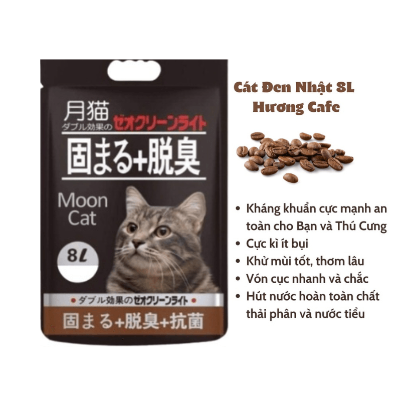 Cát Mèo Đất Sét Moon Cat Vón Cục Khử Mùi Tốt (8L) - Paddy Pet Shop