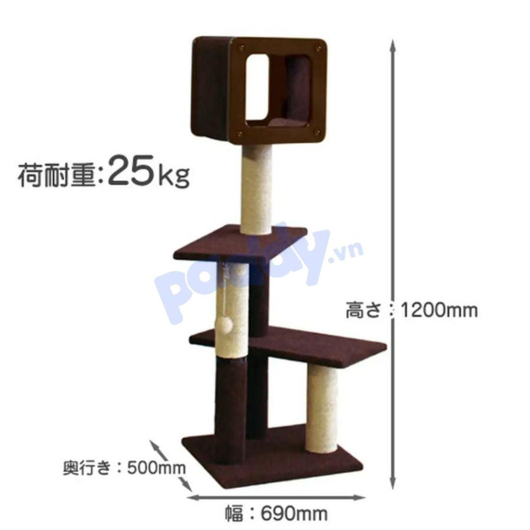 [120cm] Tháp Mèo Cào Móng Cattyman Cat Tree H120 - Paddy Pet Shop