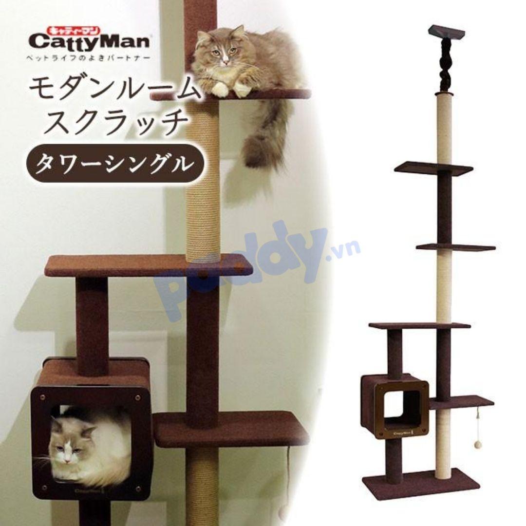 [230cm Single] Tháp Mèo Cào Móng Cattyman Cat Tree - Paddy Pet Shop