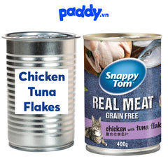 [Xé Nhãn] Pate Mèo Snappy Tom Real Fish 400g