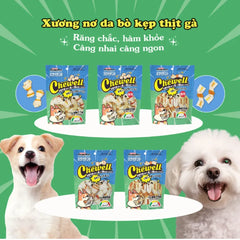 Bánh Thưởng Cho Chó Da Bò Kẹp Thịt Gà Doggyman Chewell