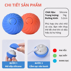 Đồ Chơi Chó Mèo Banh Cảm Biến Tự Động PetQ