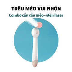 Cần Câu Mèo Lông Vũ Kèm Đèn Laser PetQ - Paddy Pet Shop