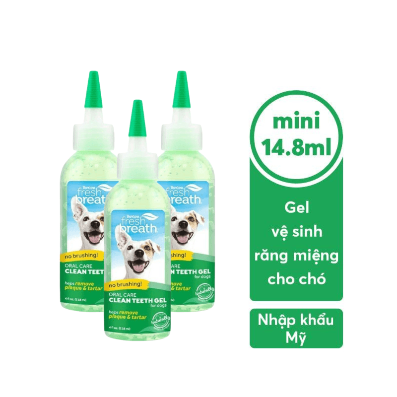 Gel Vệ Sinh Răng Miệng Cho Chó Tropiclean (Size mini 14.8ml) - Paddy Pet Shop