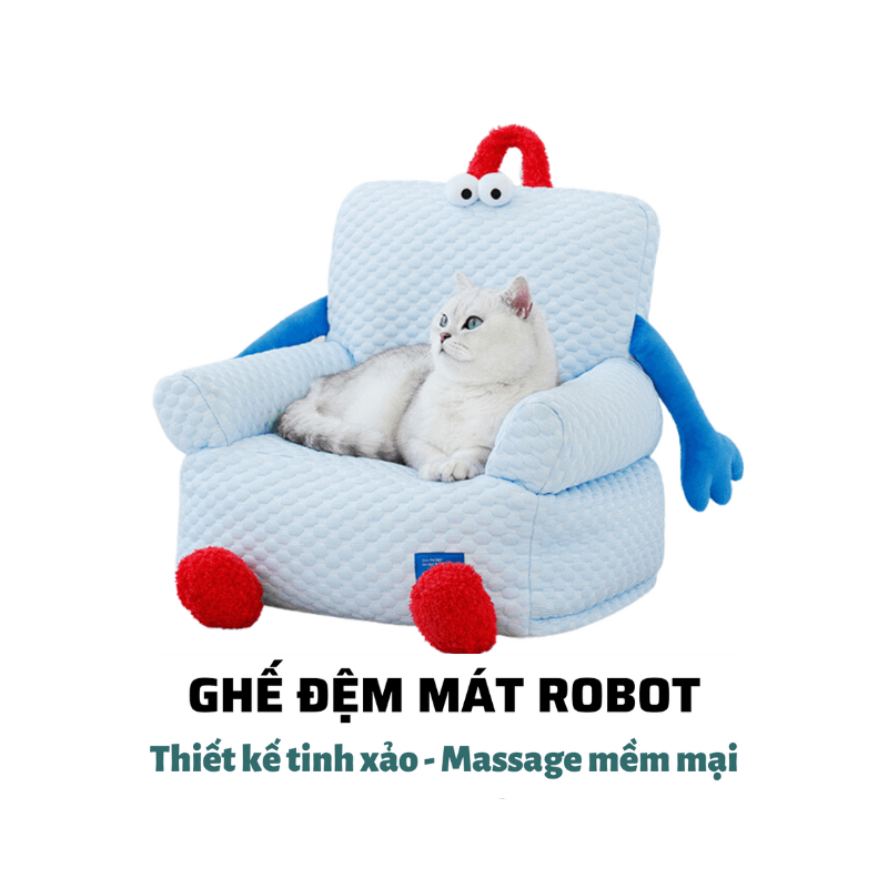 Ghế Nệm Mát Cho Chó Mèo Hình Robot ZEZE - Paddy Pet Shop