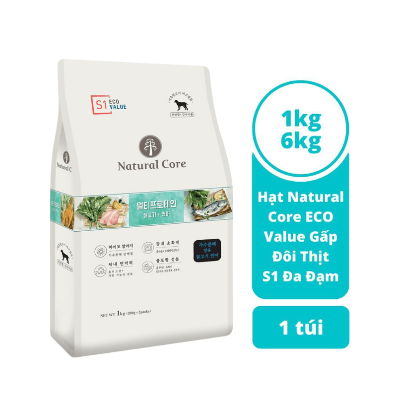 Thức Ăn Hạt Cho Chó Hữu Cơ Natural Core ECO Value Gấp Đôi Thịt - Paddy Pet Shop