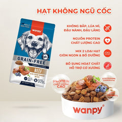 Hạt Cho Chó Wanpy Không Ngũ Cốc Mix Thịt Viên
