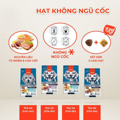 Hạt Cho Chó Wanpy Không Ngũ Cốc Mix Thịt Viên