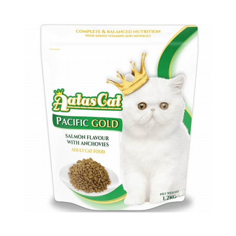 Hạt Cho Mèo Aatas Cat Pacific Gold Cá Hồi & Cá Cơm 1.2kg - Paddy Pet Shop