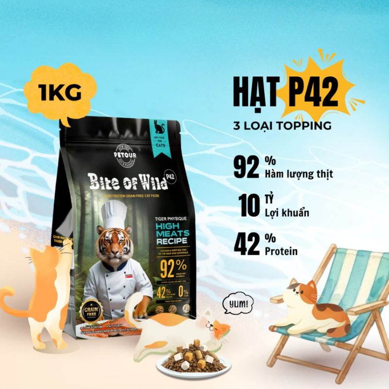 Hạt Cho Mèo Bite of Wild Không Ngũ Cốc Nhiều Thịt 1Kg