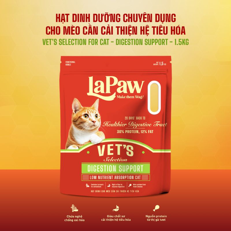 Hạt Cho Mèo LaPaw Vet Dinh Dưỡng Chuyên Biệt 1.5kg