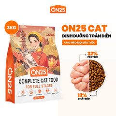 Hạt Cho Mèo Mọi Lứa Tuổi On25 Cat Đạm Cao 32%