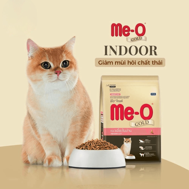 Hạt Cho Mèo Trưởng Thành Nuôi Trong Nhà Me-O Gold Indoor Cao Cấp - Paddy Pet Shop