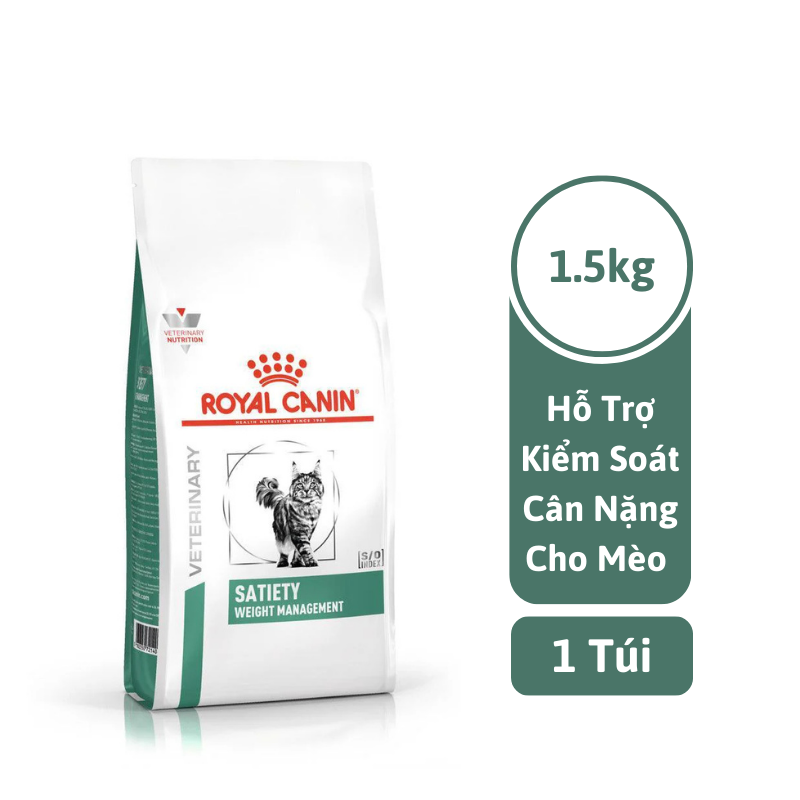 Thức Ăn Hạt Trị Bệnh Cho Mèo Kiểm Soát Cân Nặng Royal Canin Satiety Weight Management 1.5kg