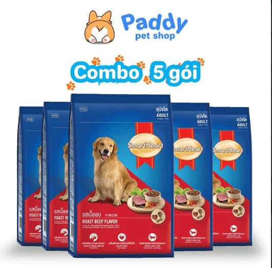 Hạt Cho Chó Trưởng Thành Smartheart Adult Vị Bò Nướng - Paddy Pet Shop