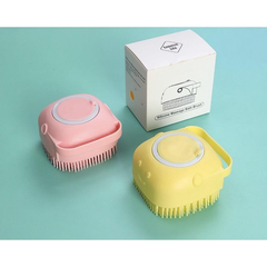 Bàn Chải Silicon Cho Chó Mèo Có Ô Đựng Sữa Tắm