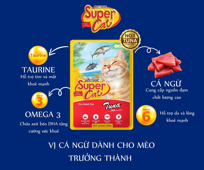 Pate Cho Mèo Con Và Mèo Trưởng Thành Super Cat 85g