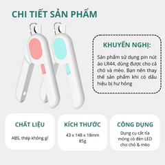 Kềm Cắt Móng Cho Chó Mèo Đèn Led PetQ