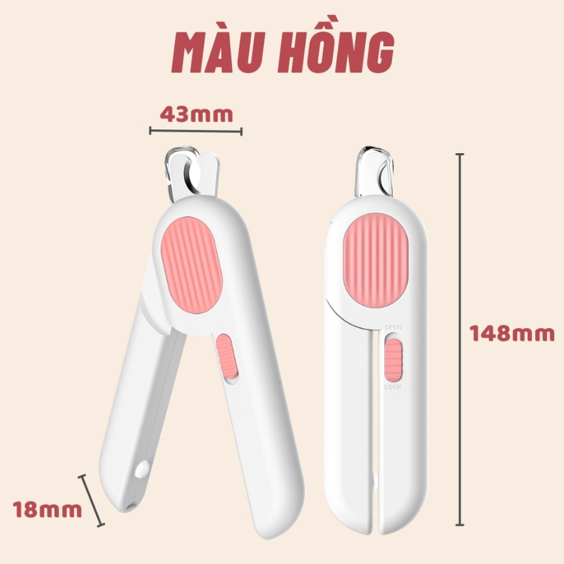 Kềm Cắt Móng Cho Chó Mèo Đèn Led PetQ