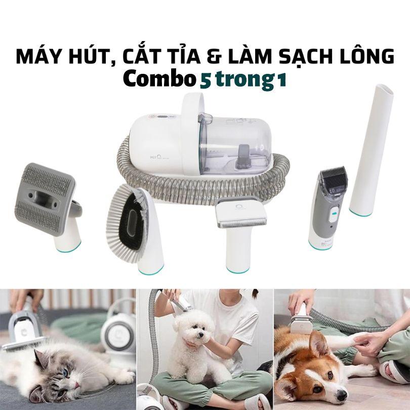 Máy Cắt Tỉa, Hút Lông & Chải Lông Cho Chó Mèo PetQ G2 5in1 - Paddy Pet Shop