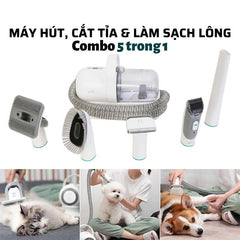 Máy Cắt Tỉa, Hút Lông & Chải Lông Cho Chó Mèo PetQ G2 5in1 - Paddy Pet Shop