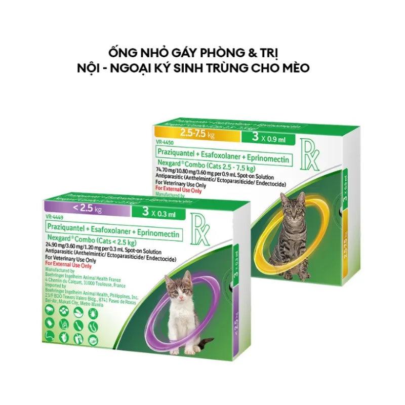 Nhỏ Gáy Cho Mèo Nexgard Combo Phòng & Trị Nội, Ngoại Ký Sinh – Paddy Pet Shop