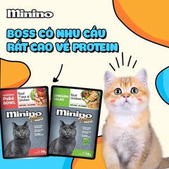 Pate Cho Mèo Mọi Lứa Tuổi Minino Plus Vị Gà 70g