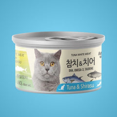 Pate Mèo Meowow Súp Cá Ngừ Trắng Nguyên Miếng (Lon 80g)
