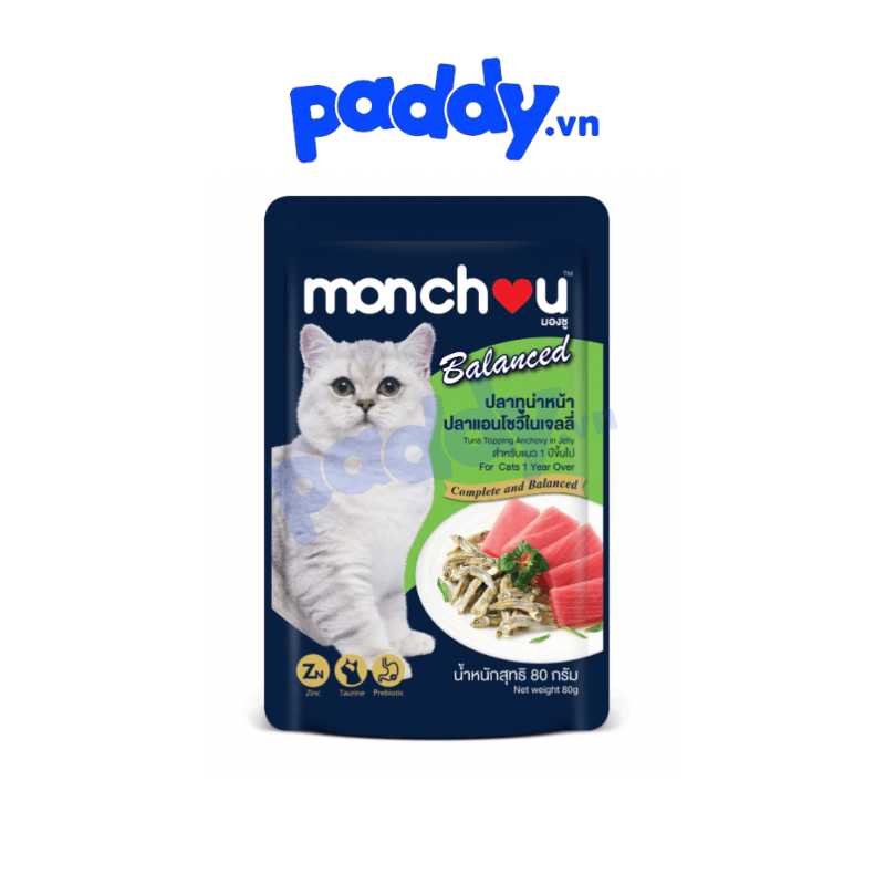 Pate Mèo Monchou Balanced Nhiều Vị 80g - Paddy Pet Shop