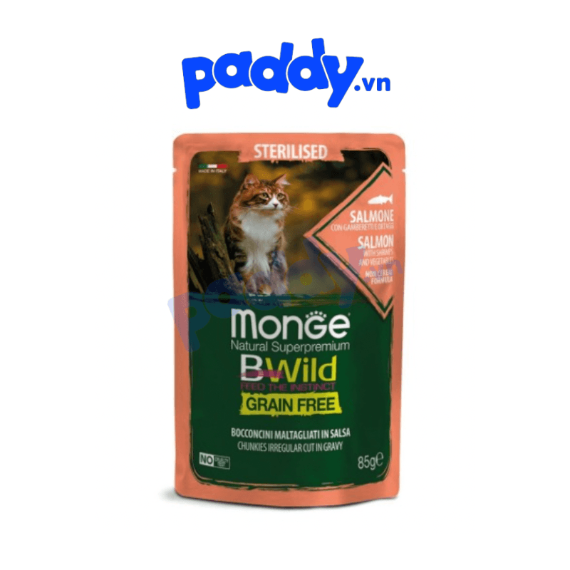 Pate Mèo Monge BWild Nhiều Vị Gói 85g - Paddy Pet Shop