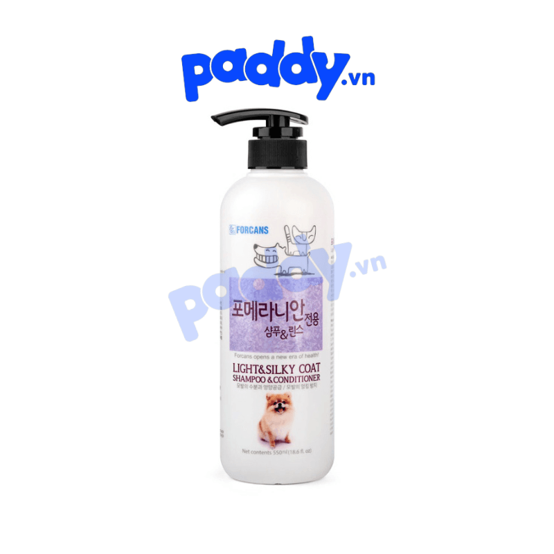 Sữa Tắm Chó Con Da Nhạy Cảm Forcans Light & Silky Coat 550ml - Paddy Pet Shop