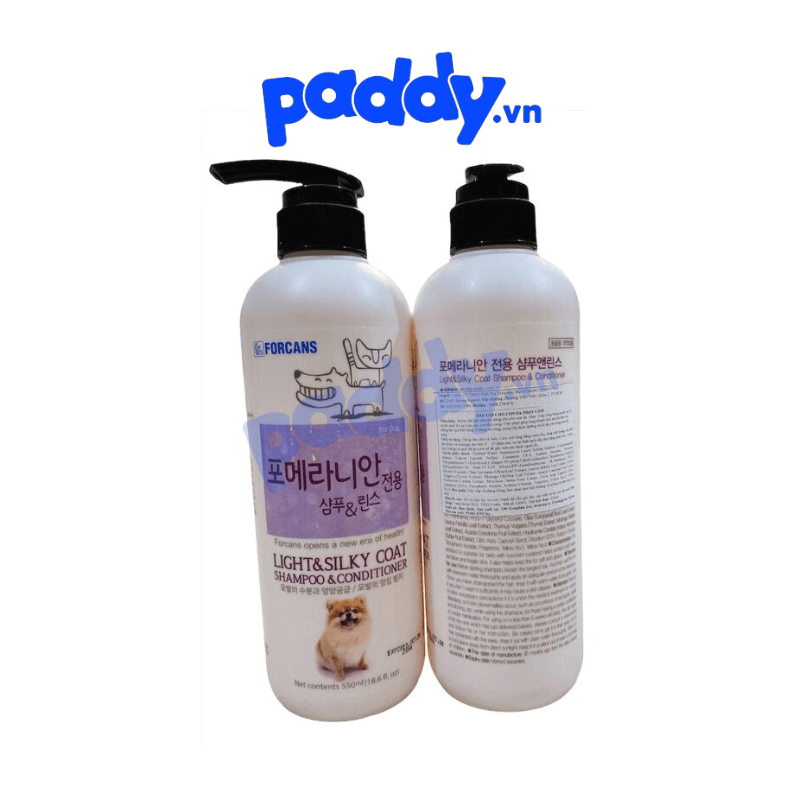 Sữa Tắm Chó Con Da Nhạy Cảm Forcans Light & Silky Coat 550ml - Paddy Pet Shop