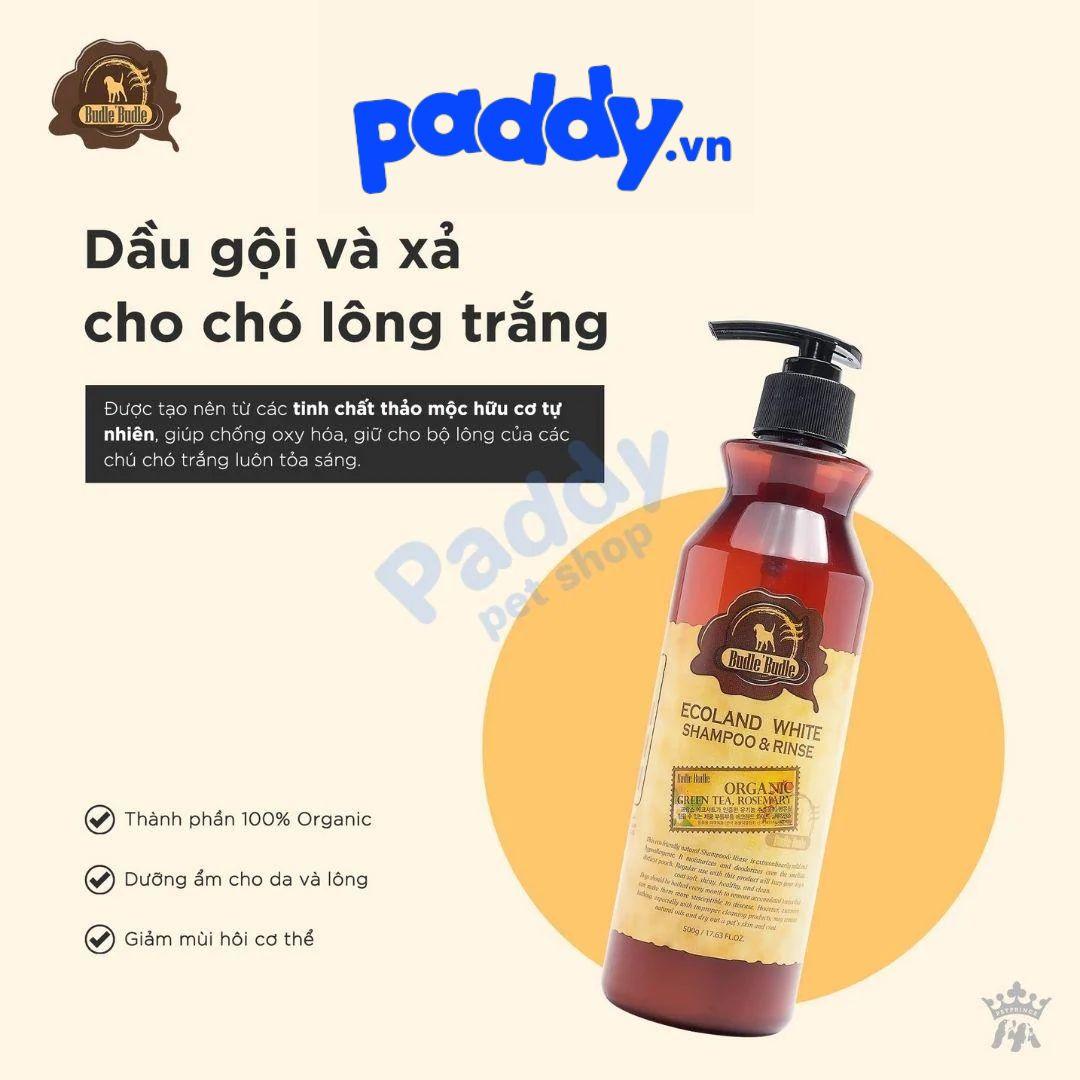 Sữa Tắm Hữu Cơ Cho Chó Lông Trắng Budle Ecoland White 500g - Paddy Pet Shop