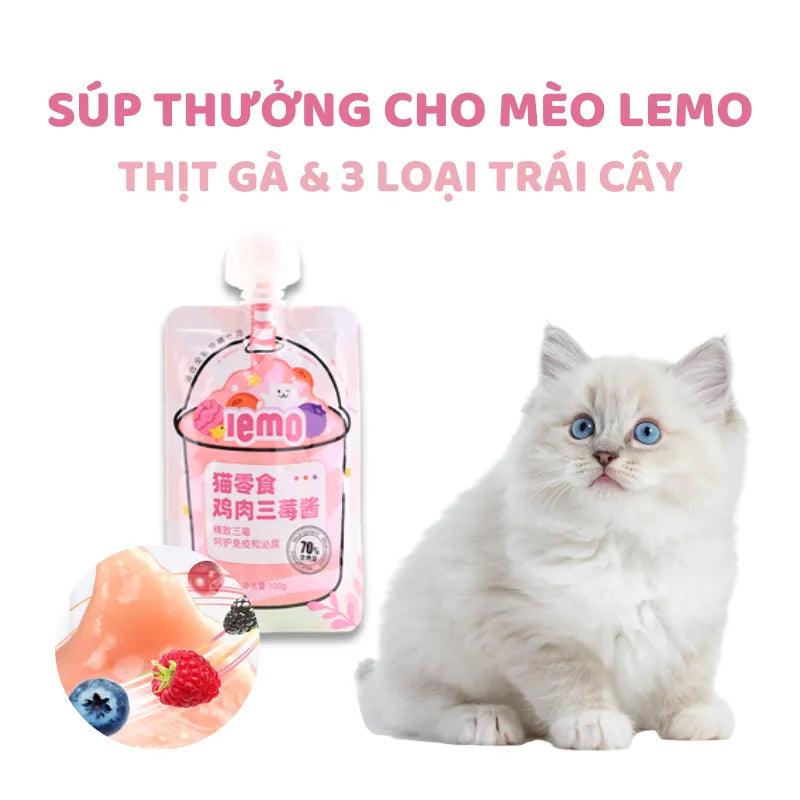Súp Thưởng Cho Mèo Lemo Trái Cây Nắp Vặn 100g - Paddy Pet Shop